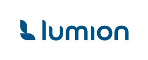Das blaue Logo der Software Lumion, bestehend aus einem stilisierten Symbol und dem Schriftzug auf weißem Grund.