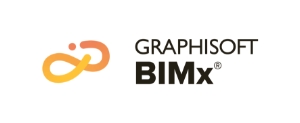 Das Logo von GRAPHISOFT BIMx zeigt ein orangefarbenes Unendlichkeitssymbol neben dem Schriftzug der Marke.