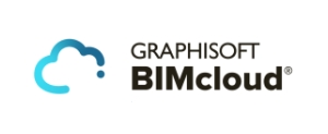 Das Logo von Graphisoft BIMcloud mit einer blauen Wolkengrafik und dem Schriftzug auf weißem Hintergrund.